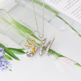 Crystal 26 Letters Flower Fairy Necklaces, Women's Jewelry