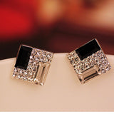 Square Gemstone Earrings, Women's Jewelry