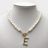 Pearl Necklace & Alphabet Pendant, Women's  Jewelry