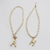 Pearl Necklace & Alphabet Pendant, Women's  Jewelry