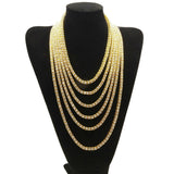 Hip Hop Single Layer Tennis Chain Necklace, Men's  Jewelry