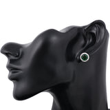 Round Gemstone Earrings, Women's Jewelry