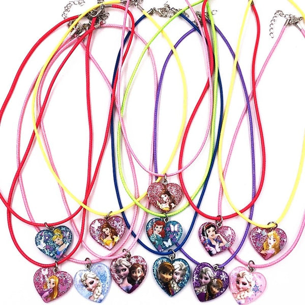 Cute Belle Elsa Princess Necklace, Kids Fashion