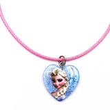 Cute Belle Elsa Princess Necklace, Kids Fashion