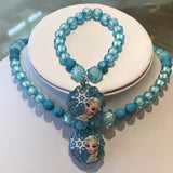 Cute Belle Elsa Princess Necklace, Kids Fashion