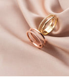 Geometric Hollow Out Circle Ring, Women's Jewelry