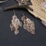 Vintage Leaf Drop Earrings, Women's Jewelry