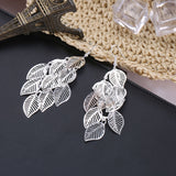 Vintage Leaf Drop Earrings, Women's Jewelry