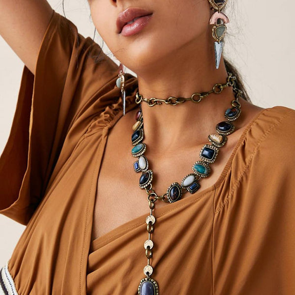 Vintage Boho Necklace/Earrings, Women's Jewelry