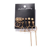 Boho Colorful Big Drop Earring Set, Women's Jewelry