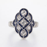 Vintage White Crystal Rings, Women's Jewelry