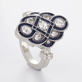 Vintage White Crystal Rings, Women's Jewelry