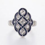 Vintage White Crystal Rings, Women's Jewelry