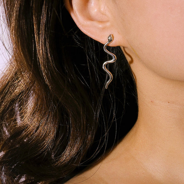 Unique Long Snake Earrings, Women's Jewelry